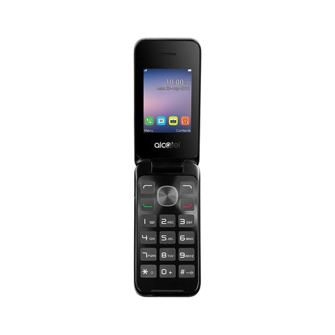 Alcatel 2051X Flip Phone, Metal Silver