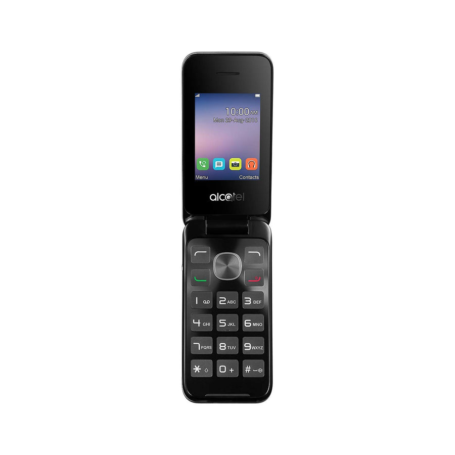 Alcatel 2051X Flip Phone, Metal Silver