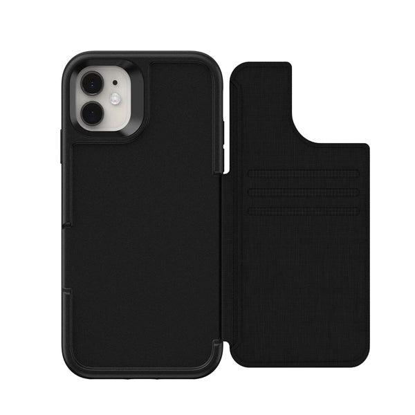 LifeProof Flip Wallet Case for iPhone 11, Dark Night Black