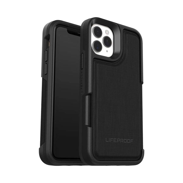 LifeProof Flip Wallet Case for iPhone 11 Pro, Dark Night Black
