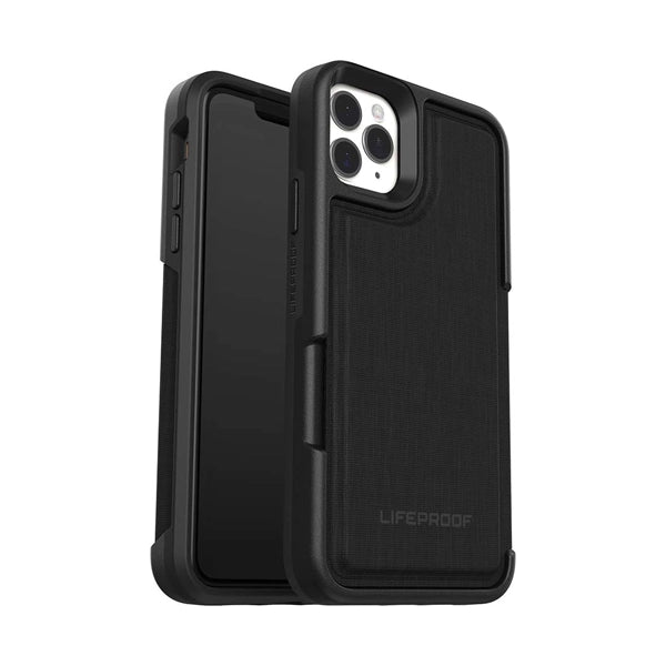 LifeProof Flip Wallet Case for iPhone 11 Pro Max, Dark Night Black