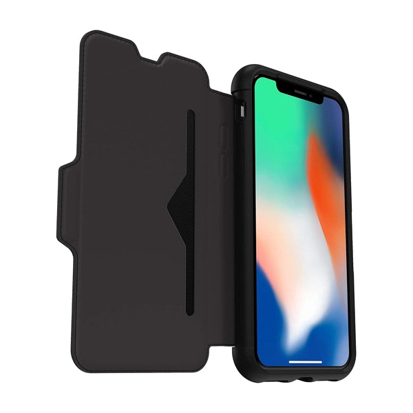 OtterBox Strada Folio Case for iPhone X, Shadow Black